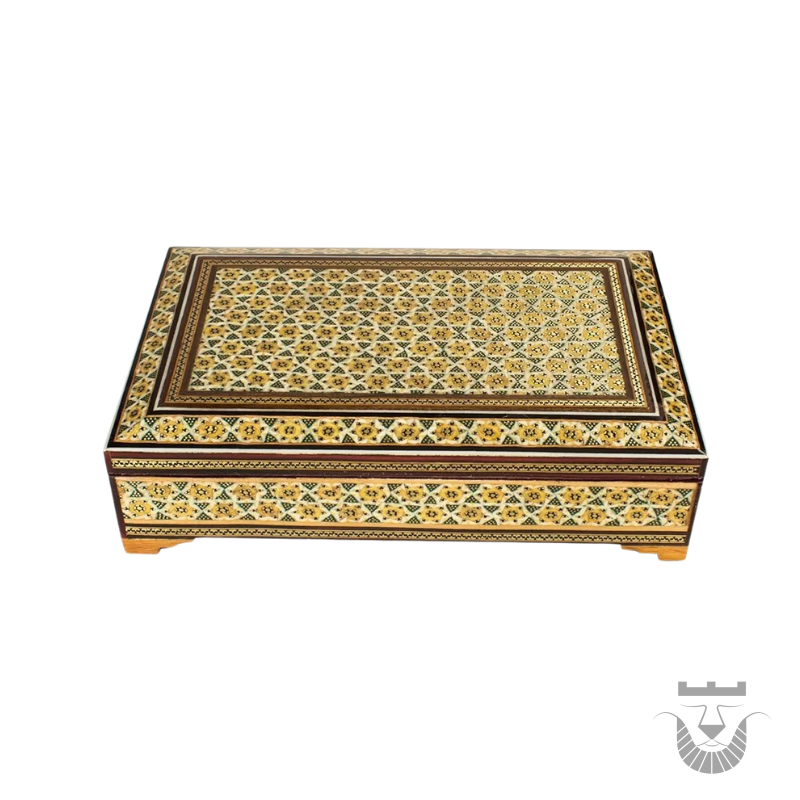 Persian Intricately Carved Khatam Jewelry Box