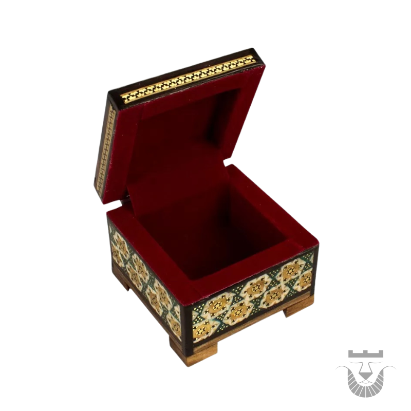 Persian Drops Intricately Carved Khatam Ring Box