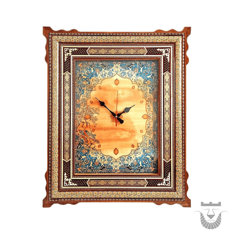 Stunning Persian Khatamkari Clock: A Masterpiece