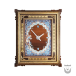 Persian Drops Khatamkari Clock with Floral, Bird, and Tezhib Design