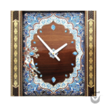 Persian Drops Khatamkari Clock with Floral, Bird, and Tezhib Design