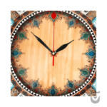 PERSIAN DROPS Khatamkari Clock with Raised Floral and Bird painting