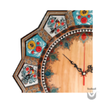 PERSIAN DROPS Khatamkari Clock with Raised Floral and Bird painting