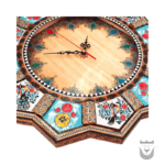 PERSIAN DROPS Khatamkari Clock with Raised Floral and Bird painting