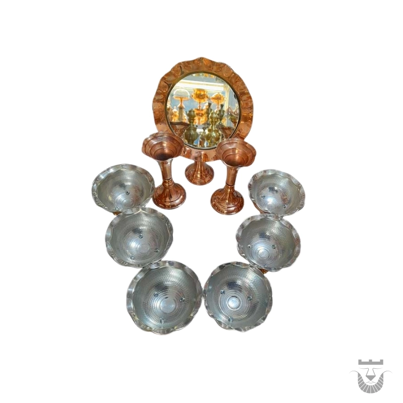 Persian Copper Haft Seen Set from Zanjan