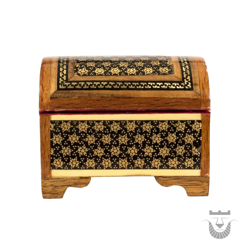 Persian Drops Black Gold Khatamkari Engagement Ring Box