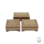 persian drops Set of Three Elegant Khatamkari Jewelry Boxes