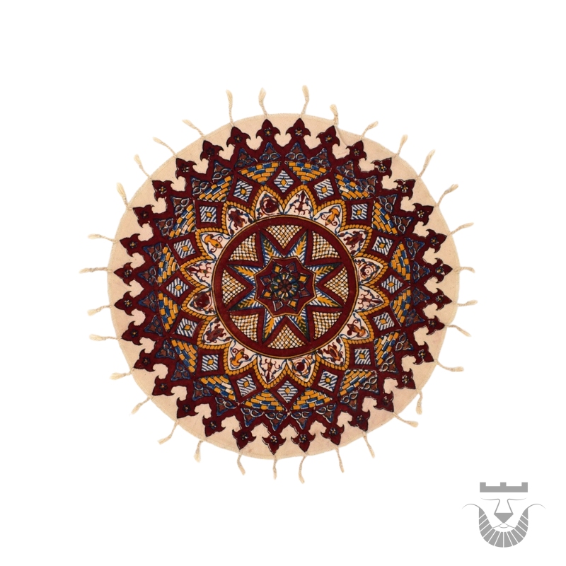 Round Persian Tablecloth: Ghalamkari Design