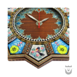 Persian Drops Solar Shaped Floral and Avian Khatamkari Clock