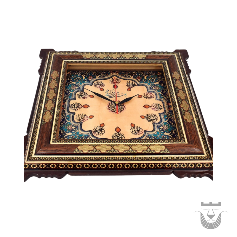 Persian Drops Twelve Imams Khatamkari Clock