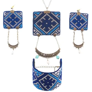 Hand-Stitched Baloch Jewelry Set: Chabahar Sky Model