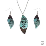 Persian Enameled Jewelry Set with Feather Design
