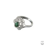 Beautiful Persian Silver Ring with Emerald Stone