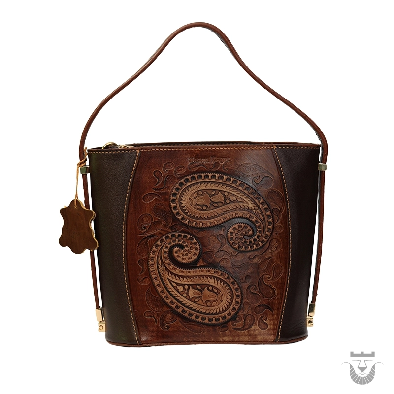Beautiful Iranian Tote Leather Bag: Termeh Design