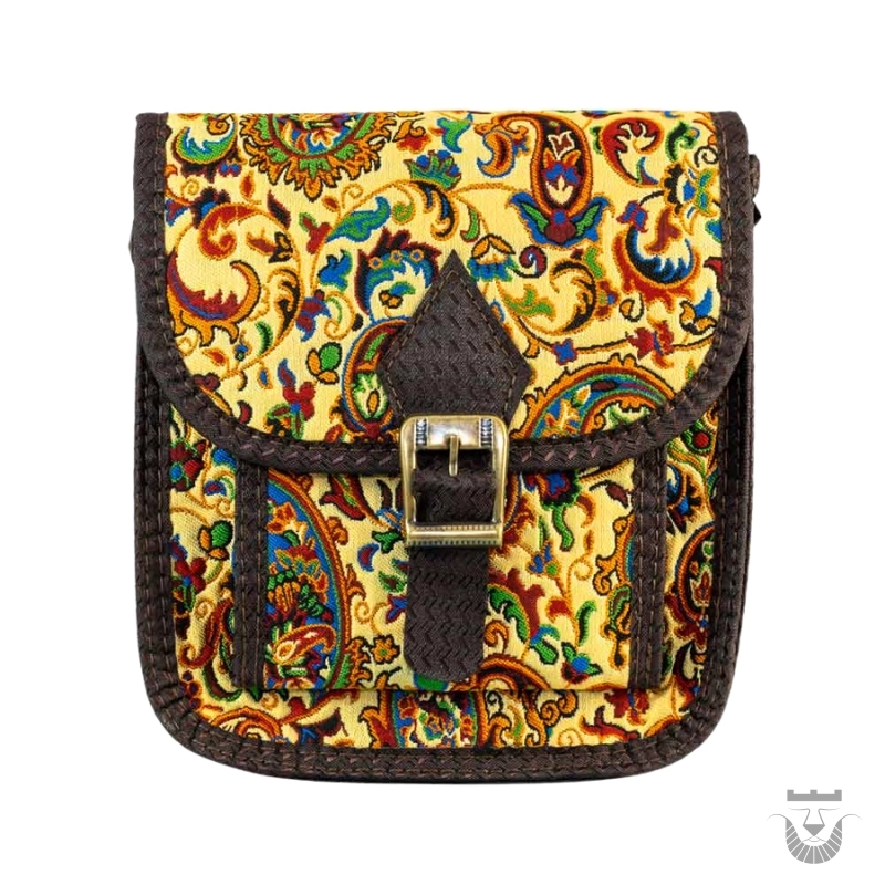 Yellow & Brown Yazd Termeh Bag Golsa Model