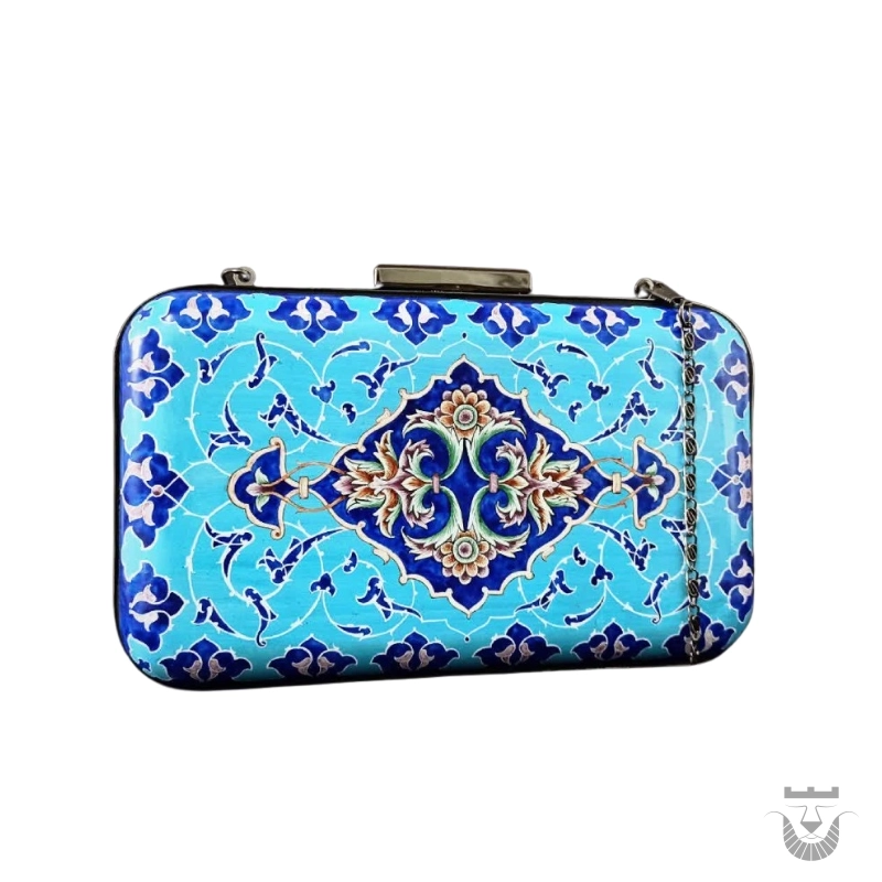 Persian Minakari Clutch Bag: Tile Design
