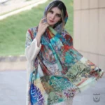 Unique Persian Cotton Shawl with Calligraphy Design