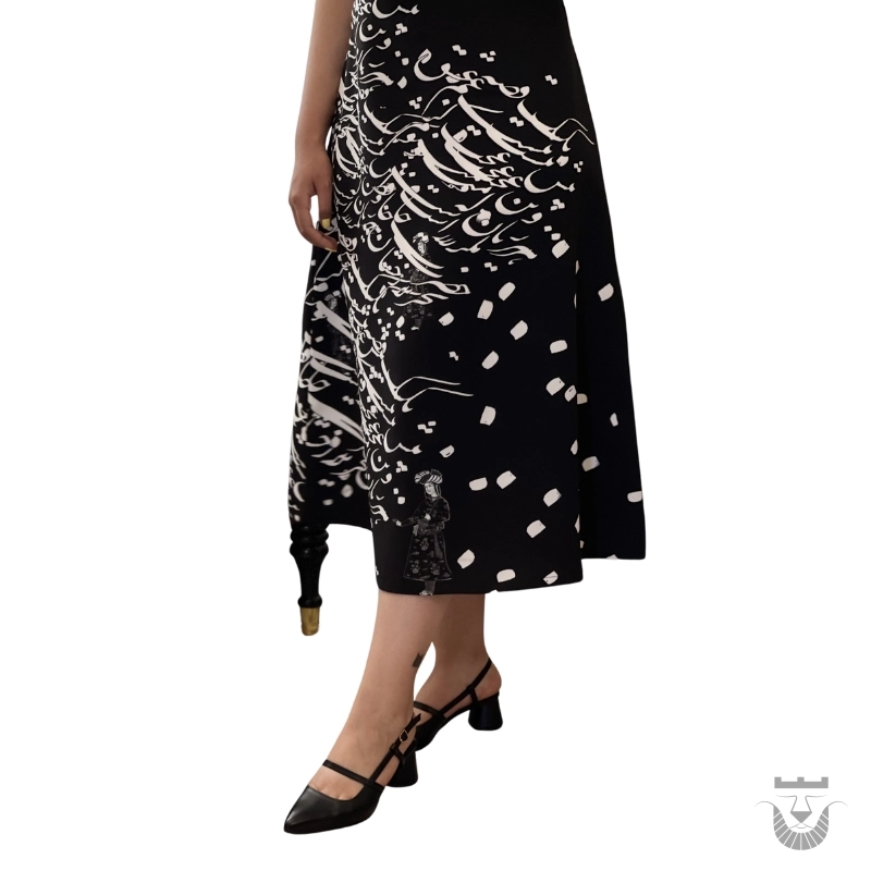 Hafiz-Inspired Persian Black Skirt (Free Size)