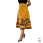 Elegant Floral Yellow Iranian Skirt (Free Size)