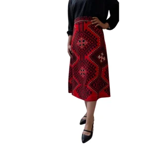 Carpet Design Persian Red Skirt (Free Size)