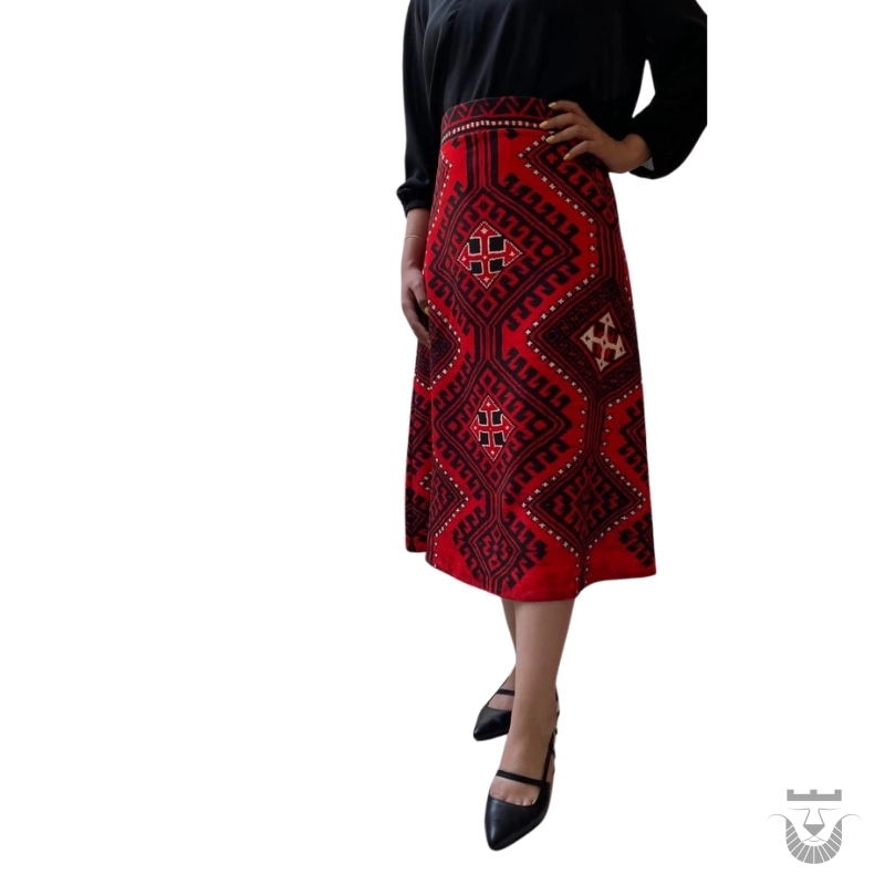 Carpet Design Persian Red Skirt (Free Size)
