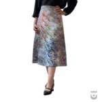 Beautiful Grey Rumi Inspired Iranian Skirt for Elegant Occasions (Free Size)