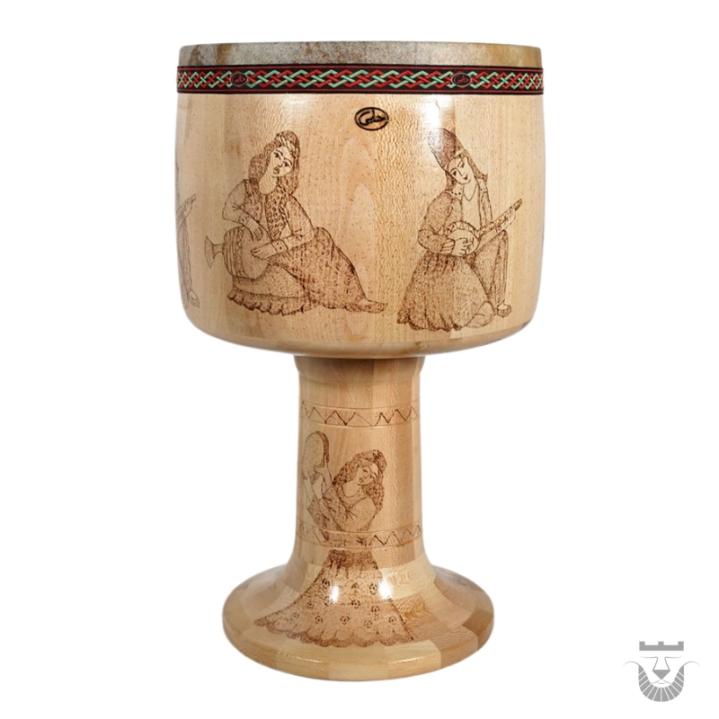 Persian Pyrographed Tombak: Helmi Design 3