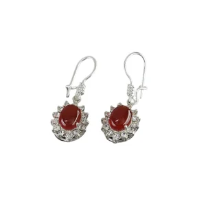 Exquisite Persian Silver Earrings: Nadia Design Agate