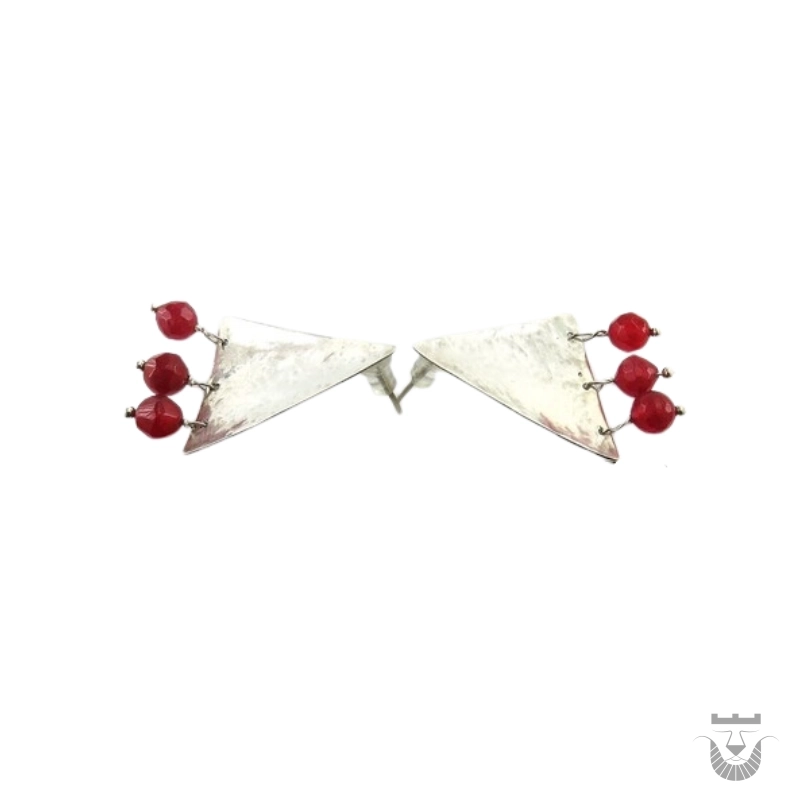 Persian Handcrafted Earrings: Traditional Agate Silver