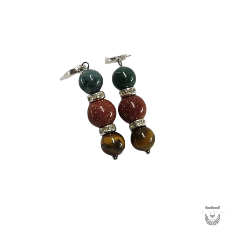 Unique Handmade Silver Persian Earrings with Gemstones