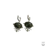 Handcrafted Silver Iranian Earrings featuring Labradorite gemstone