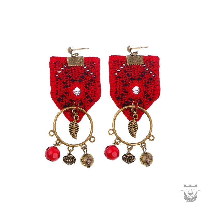 Stunning Balochi Earrings: Roj Needlework Kolate Design