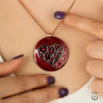 Persian Women's Necklace: Copper and Enamel Heart Design