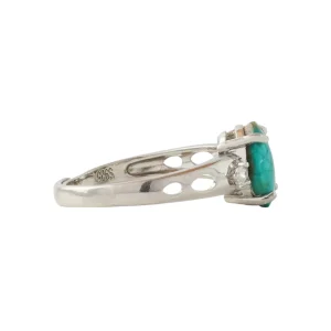 Persian Handmade Ring: Turquoise Silver Asma Design