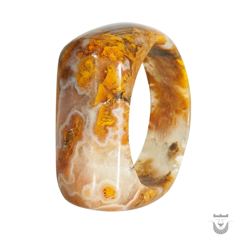 Persian Agate Ring: Autumn Tree Design