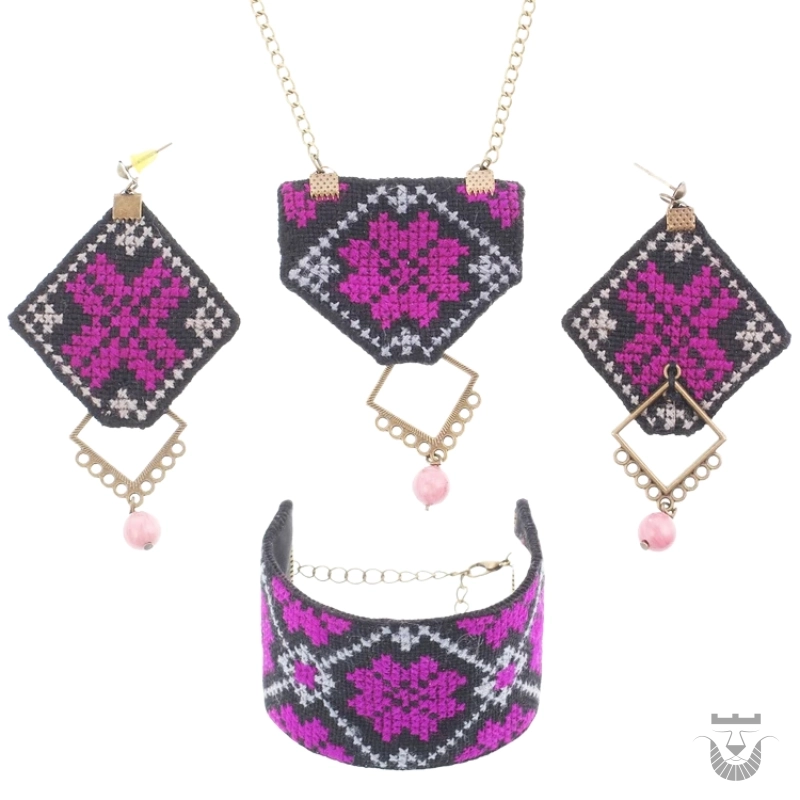 Women's Violet Baloch Needlework Persian Jewelry Set