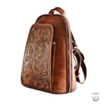 Floral Persian Leather Backpack for Girls