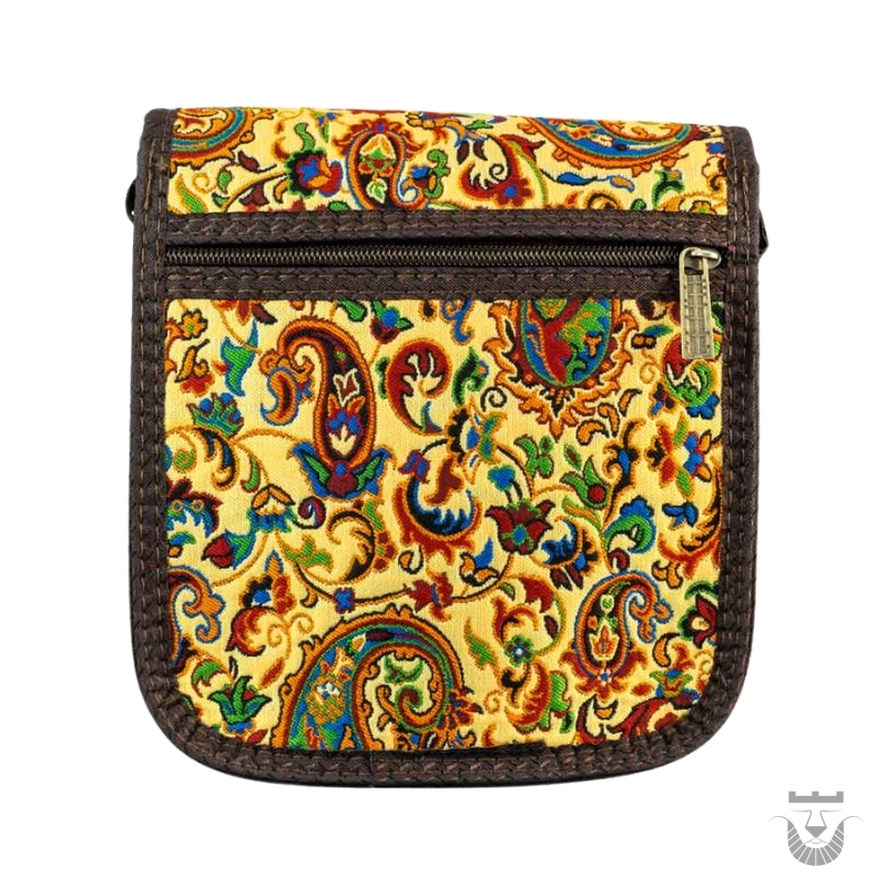 Yellow & Brown Yazd Termeh Bag Golsa Model