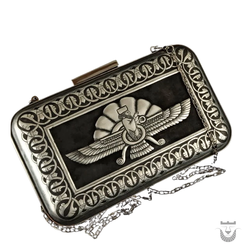 Gorgeous Persian Clutch Bag: Faravahar Engraved