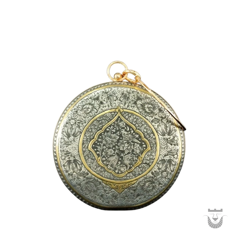 Unique Handcrafted Iranian Clutch: Circular Engraved Design