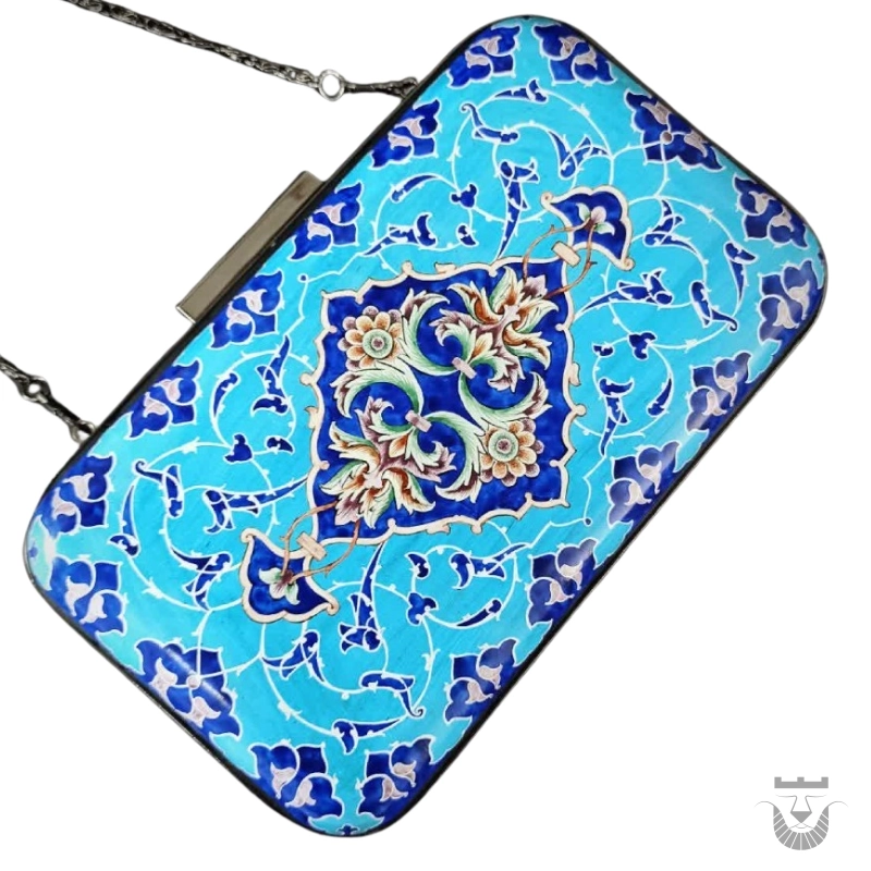 Persian Minakari Clutch Bag: Tile Design