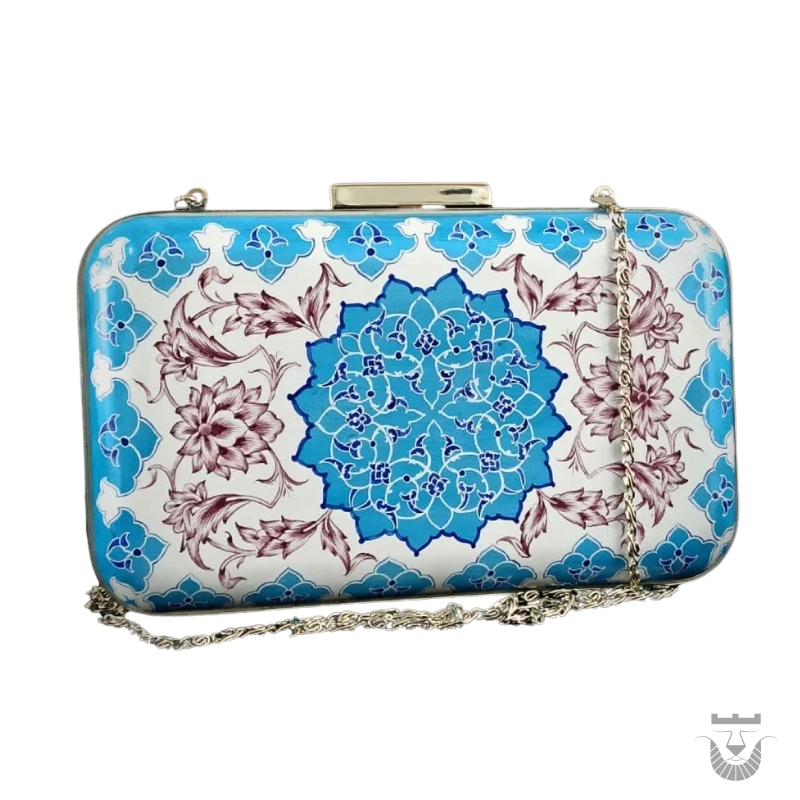 Turquoise Minakari Clutch Bag