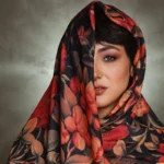 Iranian Scarf: Floral and Calligraphy Design