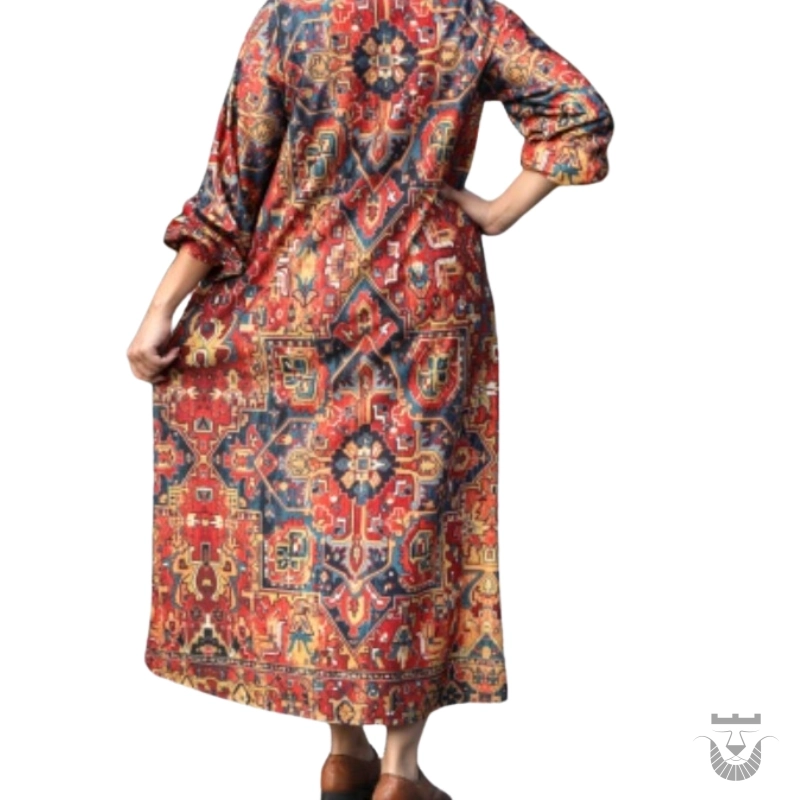 Free Size Persian Manto with Carpet Design