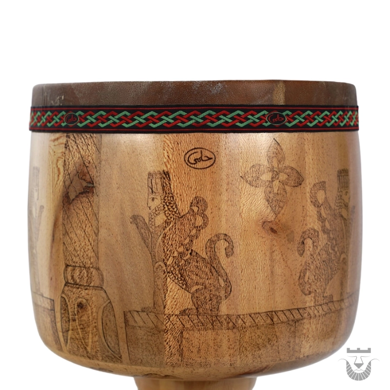 Persian Pyrographed Tombak: Helmi Masterpiece
