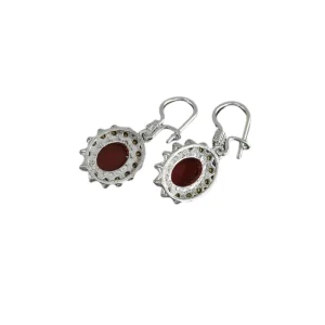 Exquisite Persian Silver Earrings: Nadia Design Agate