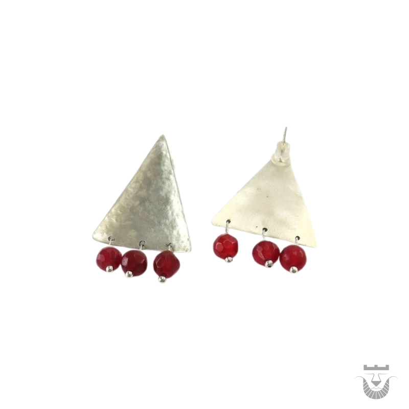 Persian Handcrafted Earrings: Traditional Agate Silver