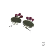 Iranian Handmade Earrings: Silver Jade Painting