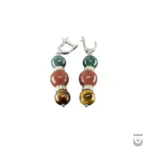 Unique Handmade Silver Persian Earrings with Gemstones