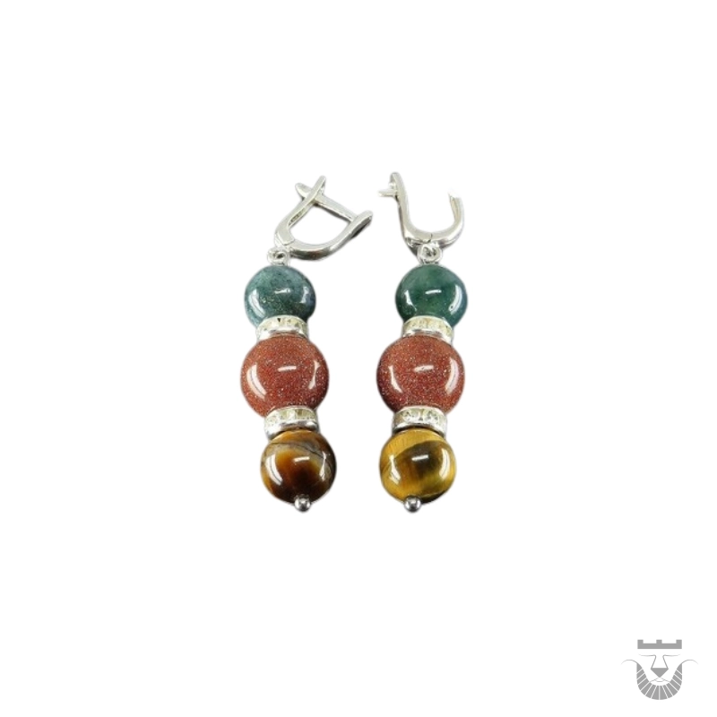 Unique Handmade Silver Persian Earrings with Gemstones
